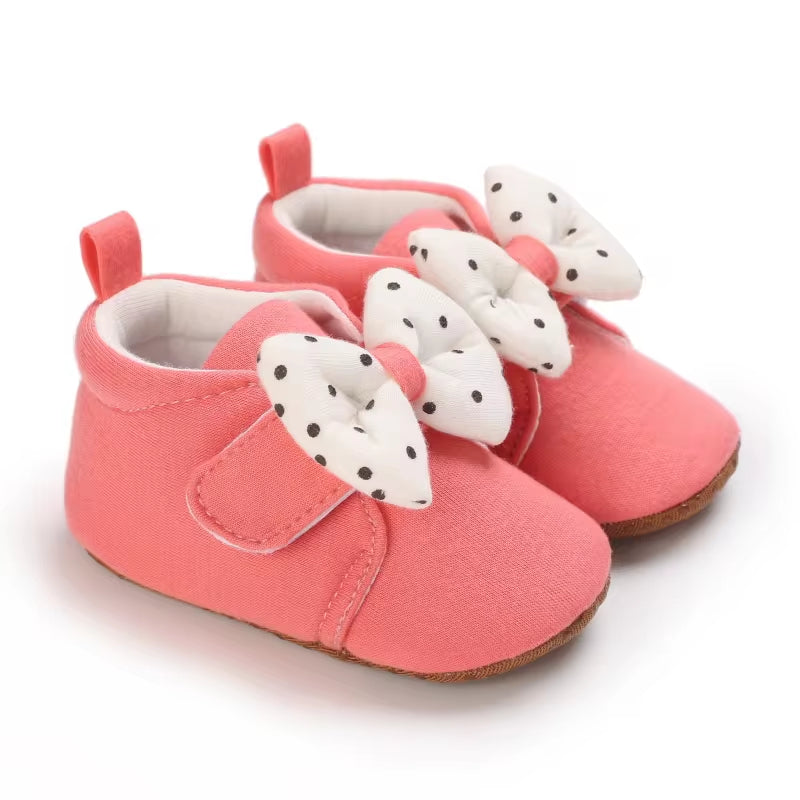 Cute Bow Baby Boy Girls Winter Warm First Walkers Cotton Baby Booties Kids Toddler Slippers Baby First Walkers Crib Shoes